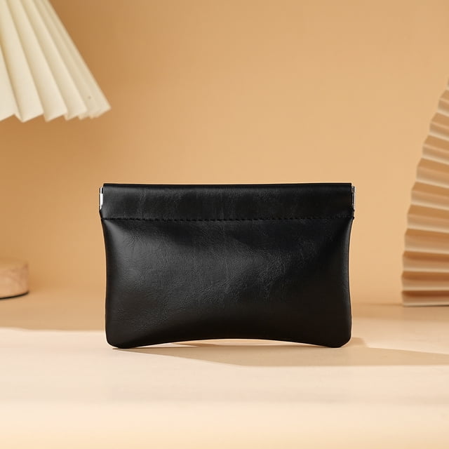 RKSTN PU Coin Purse Portable Coin PouchAutomatic Closure Coin PurseFaux Leather OrganizerBagCash Pouch For Carrying Coin Convenient Jewelry Pouch