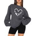 thumbnail image 1 of Femmes Décontracté Manches Longues Col Rond Hauts Chemises Amples Blouse Saint-Valentin Imprimé Graphique Chandail, 1 of 1