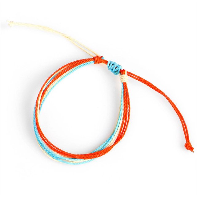 Braided Bracelet Adjustable Chic Multicolor Aesthetic Jewelry Drawstring Handcrafted Hand Rope Women Accessories for Teen Girls Orange+Blue