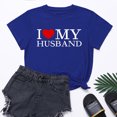 thumbnail image 2 of Penkiiy T-Shirt Femme J'aime Mon Mari Mignon Relation Mariée TP Bleu, 2 of 6