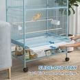 thumbnail image 4 of PawHut 52" Steel Bird Cage with Rolling Stand, Light Blue, 4 of 10