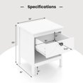 thumbnail image 3 of Gymax 2PCS 2-tier End Table w/Drawer Open Storage Shelf 2 Tiers Nightstand Bedroom, 3 of 10
