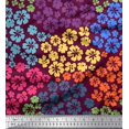 thumbnail image 1 of Soimoi Poly Georgette Fabric Artistic Flower Printed Fabric 1 Yard 42 Inch Wide, 1 of 3