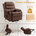thumbnail image 2 of YSICK Small Power Lift Recliner Chair for Elderly with Remote Control Linen for Living Room,Brown, 2 of 7