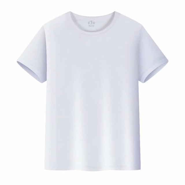 MIASHUI T-Shirt à Col Rond à Manches Courtes Unisexe Garçons Filles, T-Shirt en Coton Uni, Blanc, 5-6 Ans