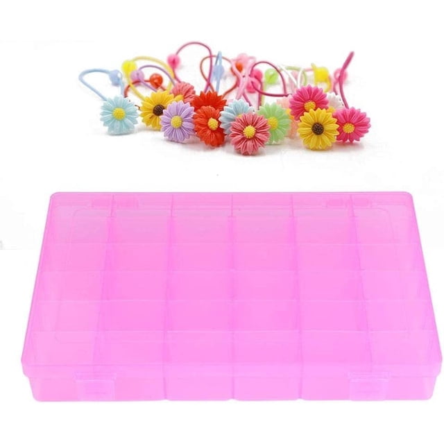 LNGOOR Plastic Organizer Bead Storage Box with Compartments Containers with Movable Dividers for Small Earring Jewelry Craft Sewing Supplies 36 Grid 1 Pack