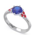 thumbnail image 2 of Bague de Mariée Ronde 2,15 Carats Saphir Bleu & Rubis Rouge en Or Blanc Massif 18K Taille 3 par Diamond-Capitals, 2 of 7