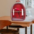 thumbnail image 1 of ziyahi Bird Carrier Cage Shoulder Bag Pet Parrot Travel Clear Backpack Red, 1 of 7