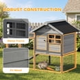 thumbnail image 4 of PawHut Rabbit Hutch Outdoor, 48"L Large Wooden Bunny Cage with Run Box, 4 of 10