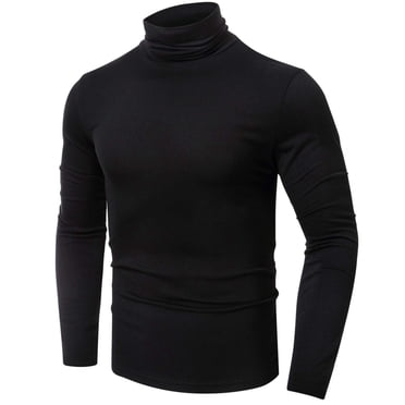 CEHVOM Fall/winter High Neck Bottoming Shirt Men's Large Size Solid Color Long Sleeves