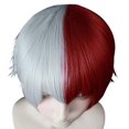 thumbnail image 3 of Perruque Ombrée Grise pour Garçon Perruque Rouge de Cosplay Perruques Courtes Droites pour l'Halloween, 3 of 3