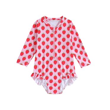 Pisexur Girls Swimsuits Maillot de Bain une Pièce pour Filles en Tissu de Haute Qualité, Manches Longues, Fermeture Éclair, Protection Solaire UPF 50+, 2-6 Ans
