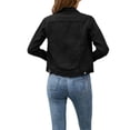 thumbnail image 3 of Wangsaura Veste en Denim pour Femmes, Veste en Jean Décontractée à Manches Longues avec Poches, 3 of 7