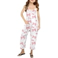 thumbnail image 2 of Girls Jumpsuit Bow Print Rompers for Girls Loose Casual Rompers with Pockets Cute Clothes 7-8 Y, 2 of 6