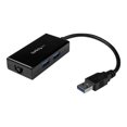 thumbnail image 1 of StarTech.com 2 Port USB 3.0 Hub with Ethernet - USB 3.0 x 2 - Gigabit Ethernet Network Adapter for Windows / Mac / Chrome (USB31000S2H) - Network adapter - USB 3.0 - Gigabit Ethernet x 1 - black, 1 of 12