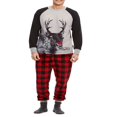 thumbnail image 2 of EIMELI Ensembles de Pyjamas Assortis pour Famille Noël Pyjamas de Vacances Imprimés de Cerfs avec Bas à Carreaux, 2 of 7