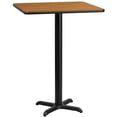 thumbnail image 1 of Bowery Hill Table de Bar de Restaurant Carré de 30 Pouces en Noir et Naturel, 1 of 4
