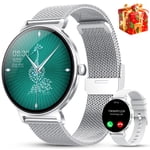 Smart Watch pour les femmes, 1.27" Fitness Tracker mince visage avec appels Bluetooth (Réponse & Make), Smart Watch convient pour Android et iPhone, IP68 Imperméable, 110+ Modes de sport Smartwatch (2 Enveloppe)