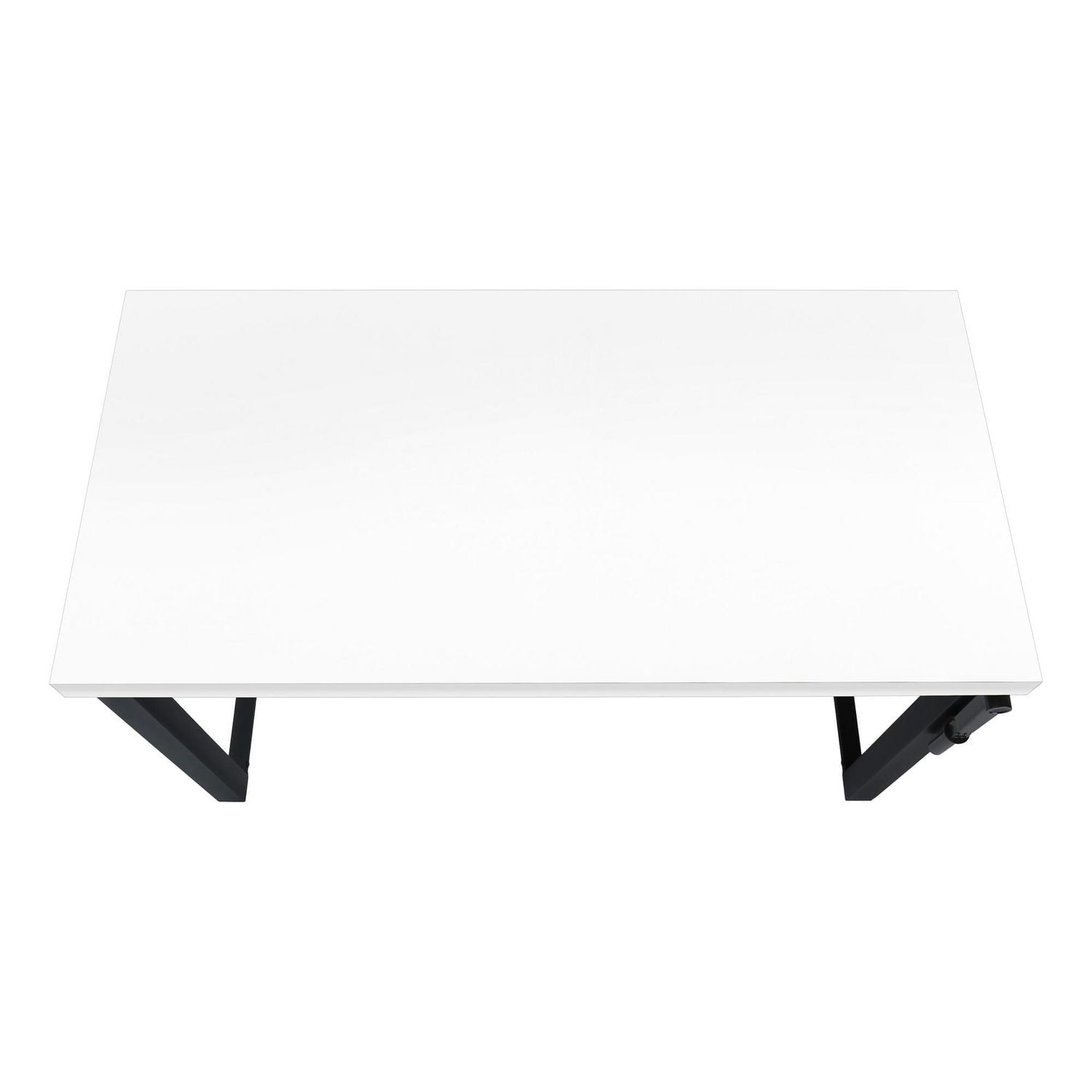 Monarch Specialties Bureau, Bureau À Domicile, Debout, Ajustable, 48"l, Travail, Ordinateur Portable, Métal, Stratifié, Blanc, Noir, Contemporain, Moderne