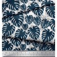 thumbnail image 3 of Soimoi White polyester Crepe Fabric Monstera Leaves Decor Fabric Printed Yard 52 Inch Wide, 3 of 3