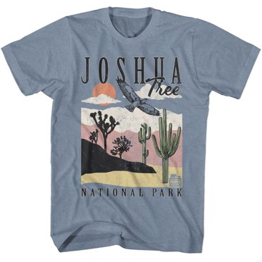 T-Shirt Adulte Paysage Arbre Joshua des Parcs Nationaux avec Cactus Indigo Chiné TG