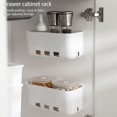 thumbnail image 4 of Hi,Fancy Kitchen Organizer Cabinet Self-adhesive Storage Drawer Holder Sundries Toiletries Bathroom Organization Reusable Rack Shelf, 4 of 9