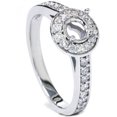 thumbnail image 1 of 1/3ct Halo Diamond Engagement Ring Setting 14K White Gold Semi Mount, 1 of 4