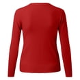 thumbnail image 4 of HBFAGFB Short Cardigan Womens Fashion and Vintage Ribbed Button Down Knitted Sweater Red Size L, 4 of 5