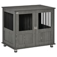 thumbnail image 1 of PawHut Meuble Cage pour Chien, Table d'Appoint pour Chenil pour Chiens Moyens, Gris, 1 of 10