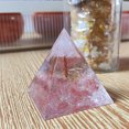 thumbnail image 1 of Crystal Quartz Resin Pyramid Desk Ornament 5cm Natural Stone Decorative Stand for Office Tabletop Zen Decor Gift, 1 of 6