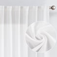 thumbnail image 2 of Curtainking White Curtains 84 Inches for Living Room Back Tab Window Drapes Rod Pocket Farmhouse Linen Curtains Bedroom Light Filtering Curtains 2 Panels, 2 of 7