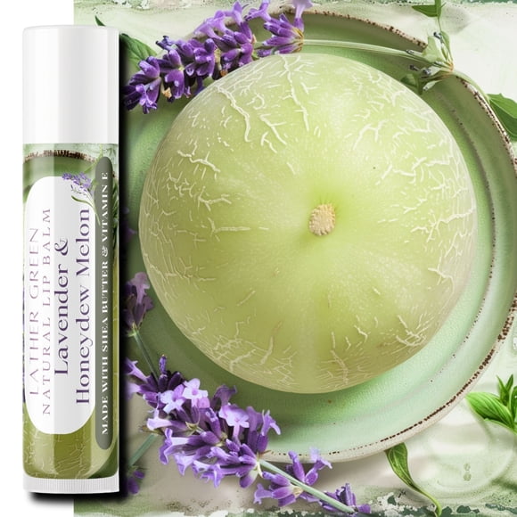 Lavender & Honeydew Melon Natural Lip Balm, Pack of 3 by LatherGreen