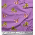 thumbnail image 1 of Soimoi Purple Modal Satin Fabric Tree & Animals Dots Fabric Prints By Yard 42 Inch Wide, 1 of 5