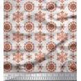 thumbnail image 1 of Soimoi Poly Georgette Fabric Snow Flakes Floral Fabric Prints By Yard 52 Inch Wide, 1 of 5