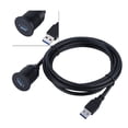 thumbnail image 3 of 1 Meter Long USB Extension Adapter, USB Extension Cord, Plastic + Metal + Rubber Panel Mount Cable USB 3.0 Boat for Car, 3 of 8
