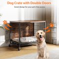 thumbnail image 4 of BeesClover Cage pour Chien, Meuble Cage pour Chien Robuste 38 Pouces TTG, Chenil Intérieur à Double Porte avec Roues à 360°, Plateau Amovible et 3 Crochets, Cage pour Animaux Résistante aux Rayures Facile à Assembler et à Nettoyer pour Grands Chiens, 4 of 7