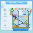 thumbnail image 4 of PawHut 18.5" Hamster Cage with Tube System, Exercise Wheel, Blue, 4 of 10