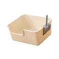 thumbnail image 2 of Cat Litter Box Kitty Litter Pan Cat Sandbox Durable Open Top Pet Litter Tray Light Coffee, 2 of 7