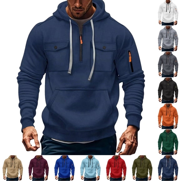CFLVAEK Mens Tactical Hoodies Pullover Big and Tall Quarter Zip Up Workout Hooded Sweatshirts with Pockets Long Sleeve Military Hoodie Wine M