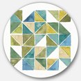 thumbnail image 1 of Designart 'triangle Géométrique Vert I' Cercle en Métal Glam Art Mural, 1 of 3