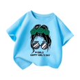thumbnail image 3 of Hauts de Danse pour Enfants Filles T-Shirt pour Enfants Manches Longues Enfant Filles Mignon Graphique Imprimé Col Rond T-Shirt à Manches Courtes Été Décontracté T-Shirt Hauts, 3 of 5