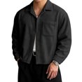 thumbnail image 1 of Kaemgyyd Spring Fall Shirts for Men Casual Corduroy Jacket Button down Long Sleeve Overshirt Loose Stylish Work Shackets, 1 of 7