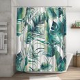 thumbnail image 4 of Binwennn Tropical Green Shower Curtain 70 Inch With 12 Hooks Shower Curtain Bathroom Heavy Side Shower Curtain Machine Washable Curtains for Shower Curtain And Rug Set Neutral Fabric Shower Curtain, 4 of 8