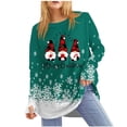 thumbnail image 1 of Hauts de Noël pour Femmes Haut à Imprimé de Noël pour Femmes Col Rond Manches Raglan Manches Longues Haut à Manches avec Passe-Pouce Hauts de Noël pour Femmes, 1 of 1