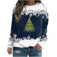 thumbnail image 1 of Chandails à Capuchon pour Femmes d'Hiver Imprimés T-shirt Ample Manches Longues Blouse Col Rond Hauts Décontractés Mignons Chandails à Capuchon en Liquidation, 1 of 3