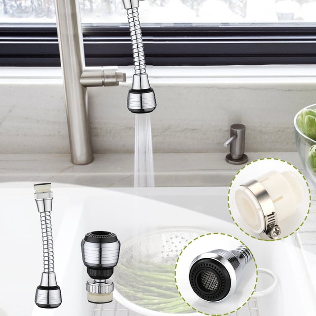 Vaidha Rallonge de Tête de Robinet Rallonge Domestique Eau de Robinet Douche Économie d'Eau Buse de Filtre Rotative