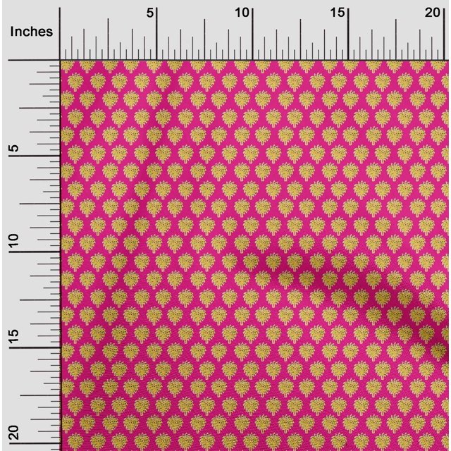 oneOone Silk Tabby Fabric Floral & Flying Swan Block Print Fabric By Yard 42 Inch Wide