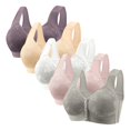 thumbnail image 1 of Amzcrzy 5PC Wireless Bras Comfortable Everyday Plus Size Bras Breathable Solid Color Front Closure Bras Supportive Push Up Bras 50, 1 of 2