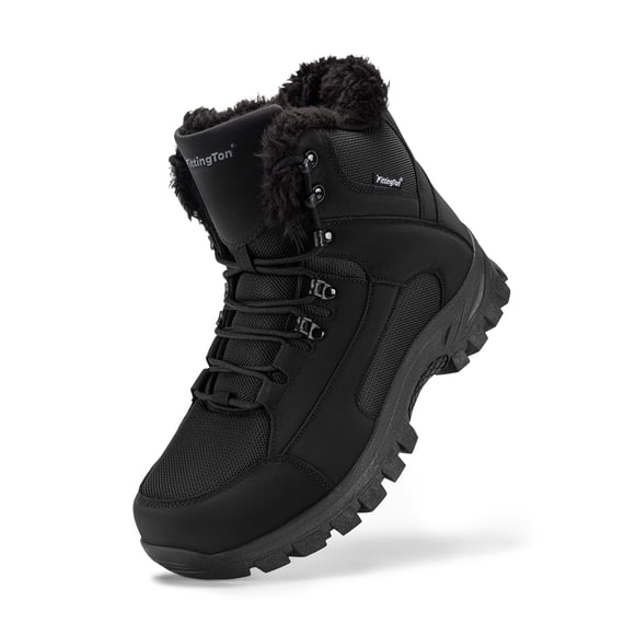 Fittington Bottes d'Hiver Antidérapantes pour Hommes Légères Résistantes à l'Eau Bottes de Neige Extérieur Isolées Mi-Mollet Chaussures d'Hiver pour Hommes
