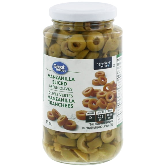 Great Value Olives Vertes Manzanilla Tranchées